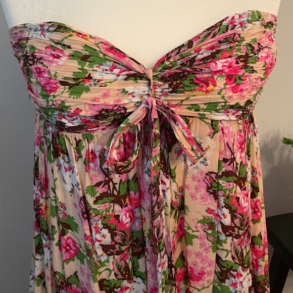 Women's Summer Delicate Dress, Size L Fits Like M, 36.5 Degrees, Pinks/Greens - Picture 4 of 5